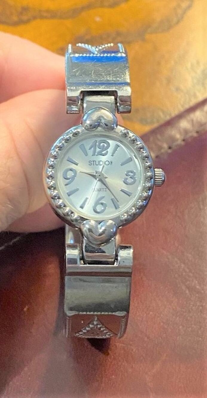 Women's 20mm Silver Tone Studio Time Watch, Bangle Bracelet Style
